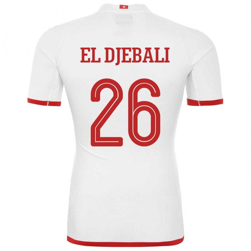 Mujer Camiseta Túnez Chaim El Djebali #26 Blanco 2ª Equipación 22-24 La Camisa