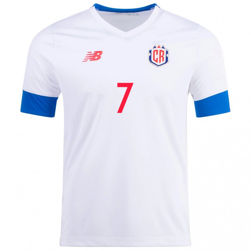 Mujer Camiseta Costa Rica Anthony Contreras #7 Blanco 2ª Equipación 22-24 La Camisa