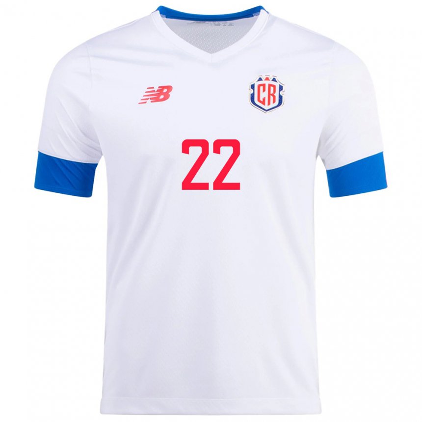 Mujer Camiseta Costa Rica Carlos Martinez #22 Blanco 2ª Equipación 22-24 La Camisa