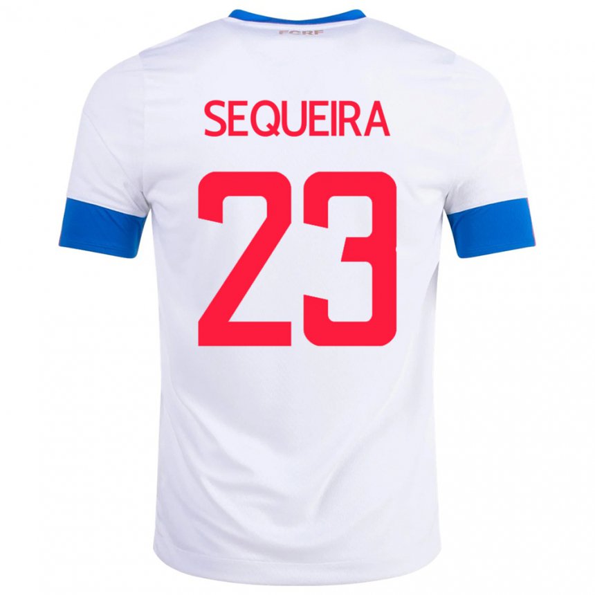 Mujer Camiseta Costa Rica Patrick Sequeira #23 Blanco 2ª Equipación 22-24 La Camisa