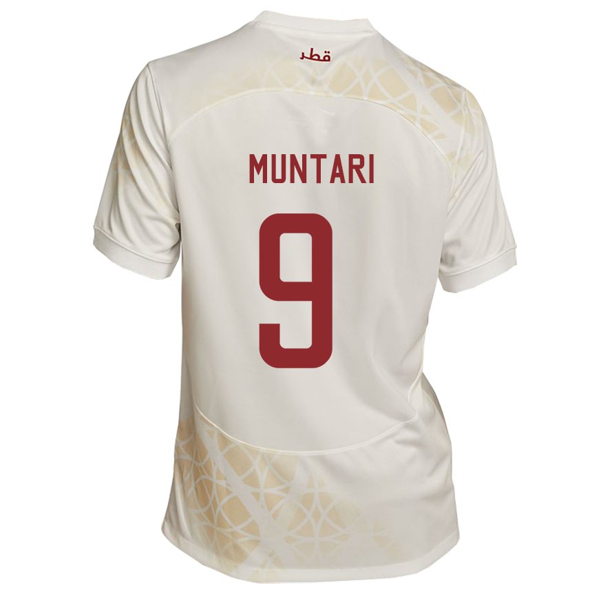 Mujer Camiseta Catar Mohammed Muntari #9 Beis Dorado 2ª Equipación 22-24 La Camisa