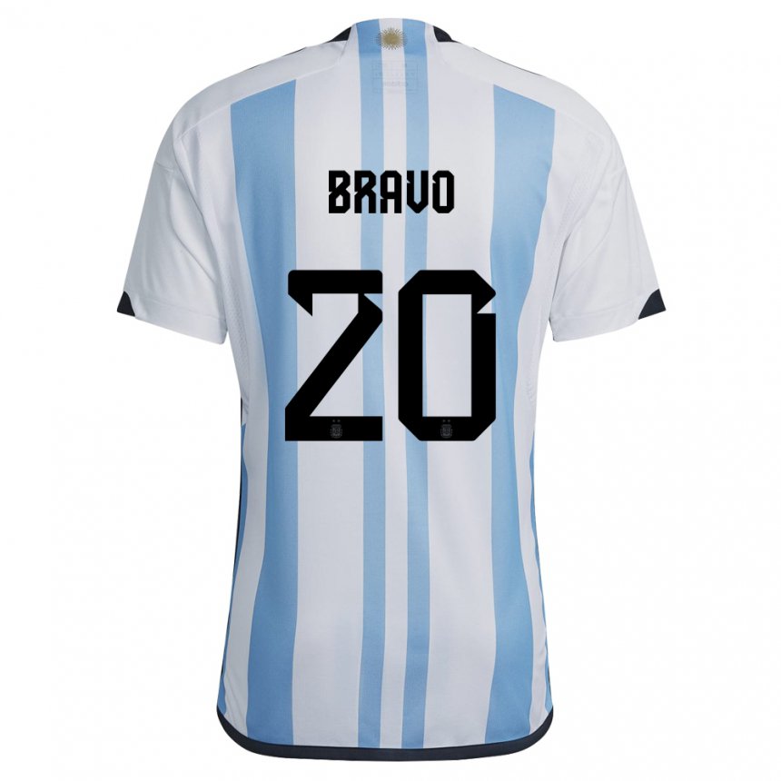 Niño Camiseta Argentina Ruth Bravo #20 Blanco Cielo Azul 1ª Equipación 22-24 La Camisa