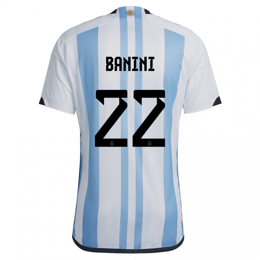 Niño Camiseta Argentina Estefania Banini #22 Blanco Cielo Azul 1ª Equipación 22-24 La Camisa