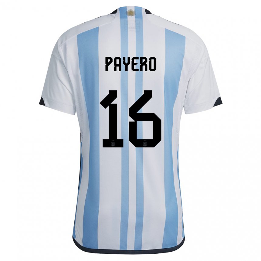 Niño Camiseta Argentina Martin Payero #16 Blanco Cielo Azul 1ª Equipación 22-24 La Camisa