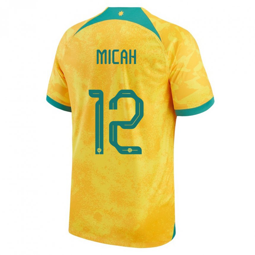 Niño Camiseta Australia Teagan Micah #12 Dorado 1ª Equipación 22-24 La Camisa