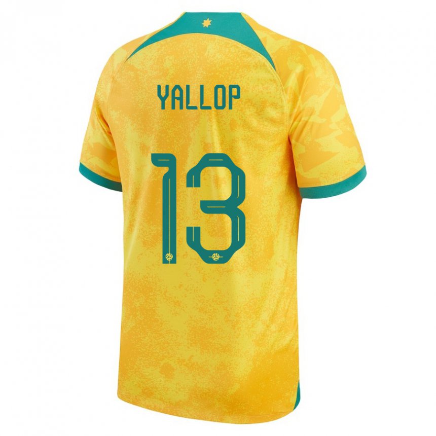 Niño Camiseta Australia Tameka Yallop #13 Dorado 1ª Equipación 22-24 La Camisa