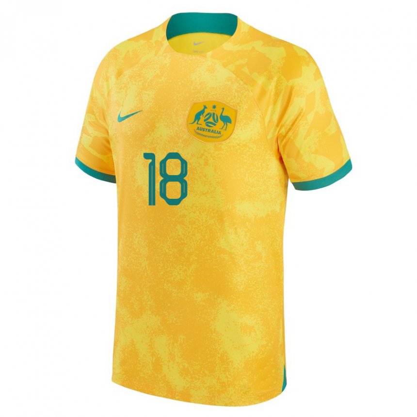 Niño Camiseta Australia Mackenzie Arnold #18 Dorado 1ª Equipación 22-24 La Camisa