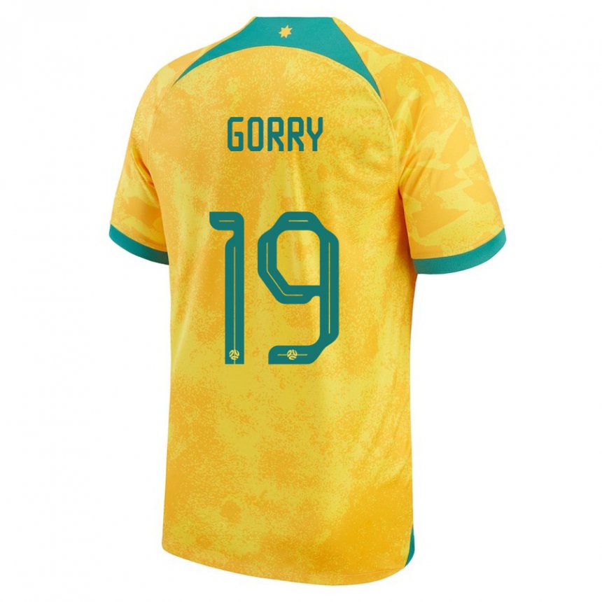 Niño Camiseta Australia Katrina Gorry #19 Dorado 1ª Equipación 22-24 La Camisa
