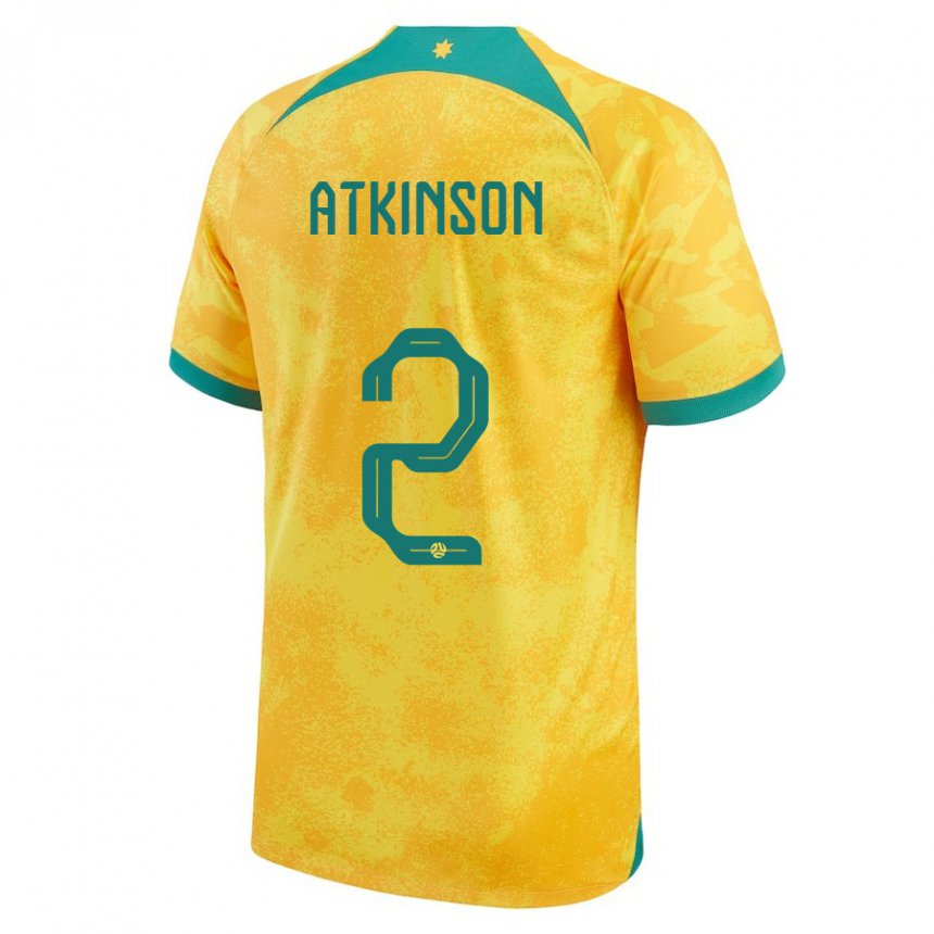 Niño Camiseta Australia Nathaniel Atkinson #2 Dorado 1ª Equipación 22-24 La Camisa
