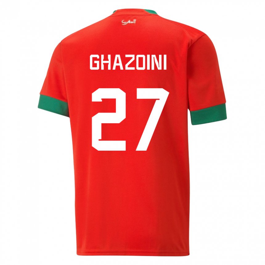 Niño Camiseta Marruecos Amine Ghazoini #27 Rojo 1ª Equipación 22-24 La Camisa