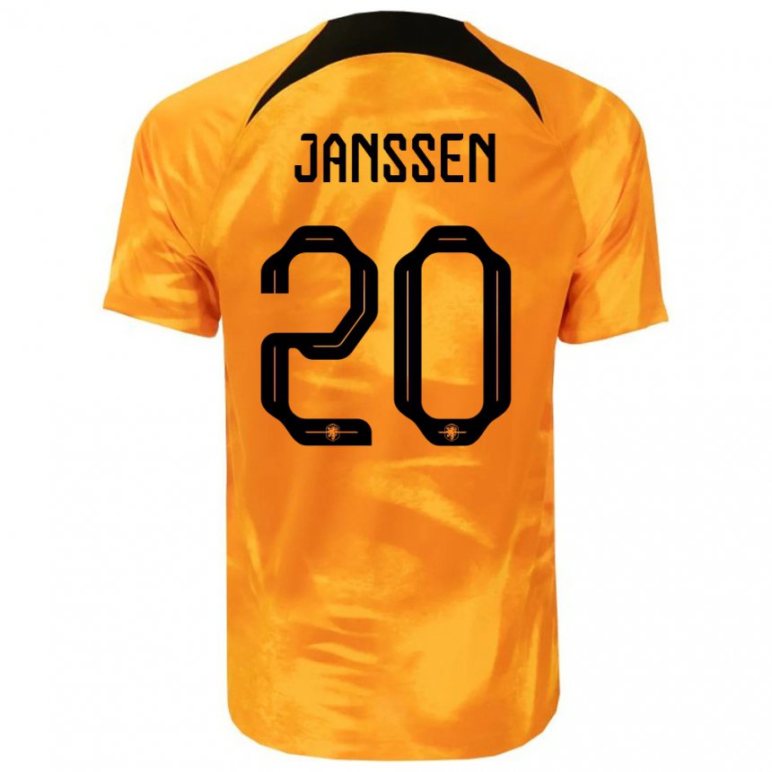 Niño Camiseta Países Bajos Dominique Janssen #20 Naranja Láser 1ª Equipación 22-24 La Camisa