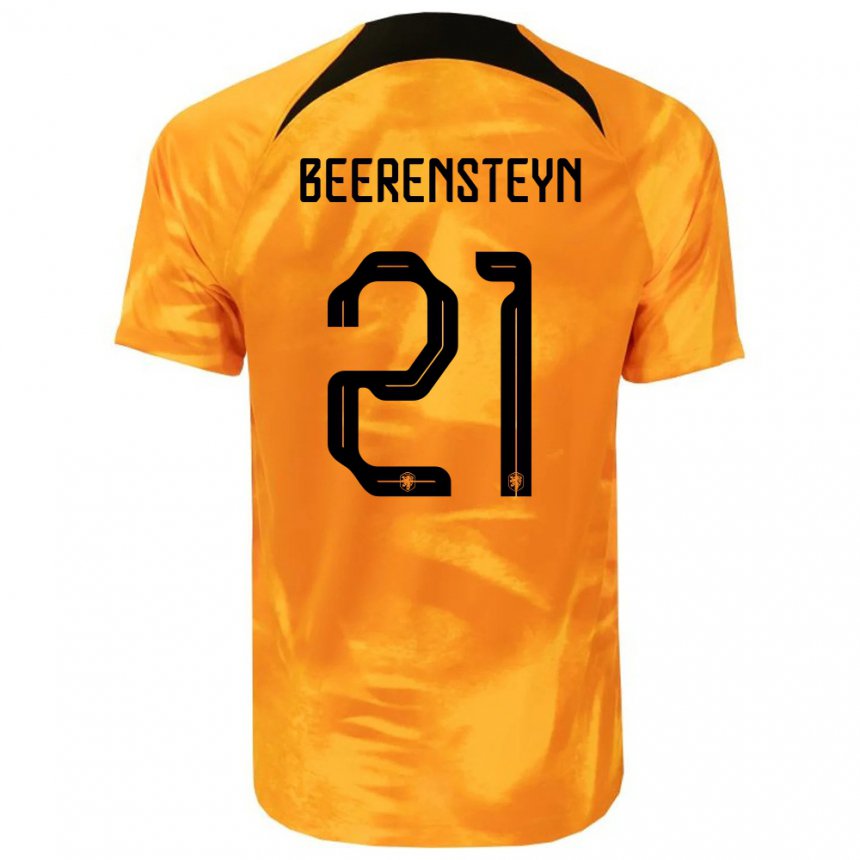 Niño Camiseta Países Bajos Lineth Beerensteyn #21 Naranja Láser 1ª Equipación 22-24 La Camisa