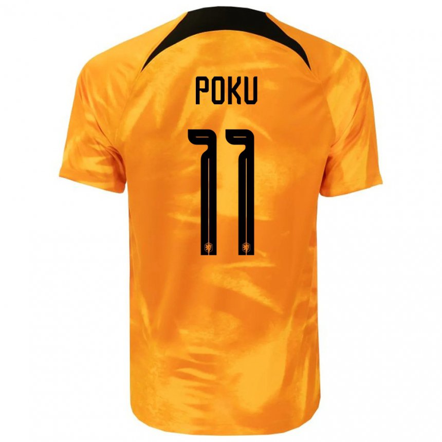 Niño Camiseta Países Bajos Ernest Poku #11 Naranja Láser 1ª Equipación 22-24 La Camisa
