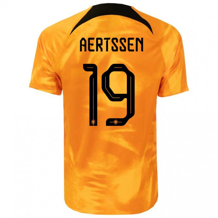 Niño Camiseta Países Bajos Olivier Aertssen #19 Naranja Láser 1ª Equipación 22-24 La Camisa