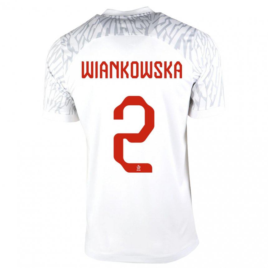 Niño Camiseta Polonia Martyna Wiankowska #2 Blanco 1ª Equipación 22-24 La Camisa