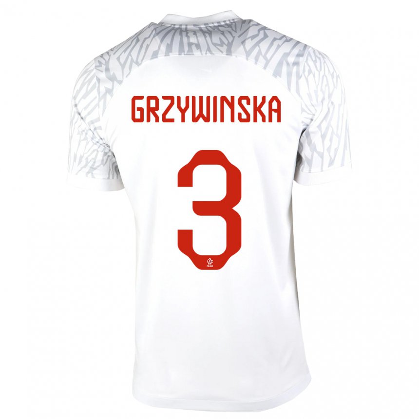Niño Camiseta Polonia Gabriela Grzywinska #3 Blanco 1ª Equipación 22-24 La Camisa