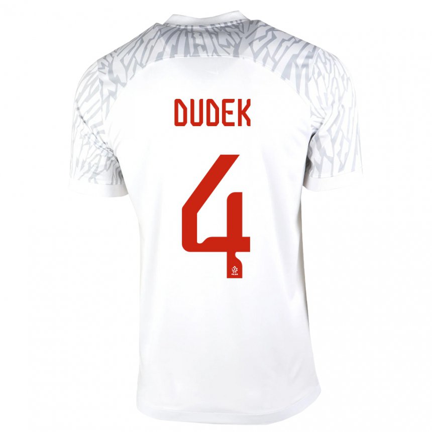 Niño Camiseta Polonia Paulina Dudek #4 Blanco 1ª Equipación 22-24 La Camisa