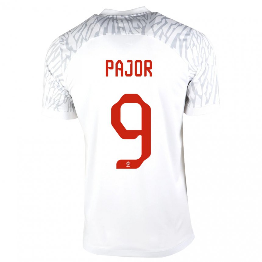 Niño Camiseta Polonia Ewa Pajor #9 Blanco 1ª Equipación 22-24 La Camisa