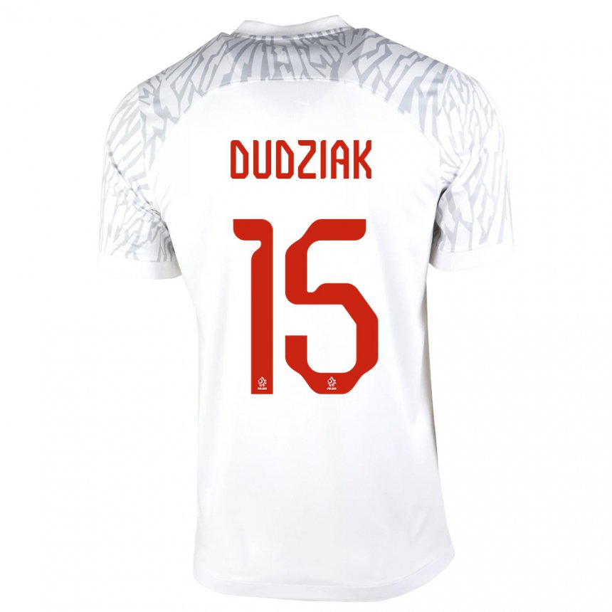 Niño Camiseta Polonia Aleksandra Dudziak #15 Blanco 1ª Equipación 22-24 La Camisa