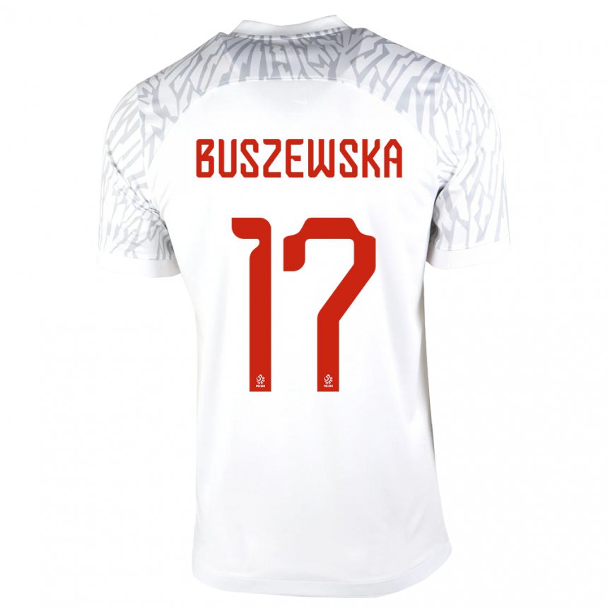 Niño Camiseta Polonia Zofia Buszewska #17 Blanco 1ª Equipación 22-24 La Camisa