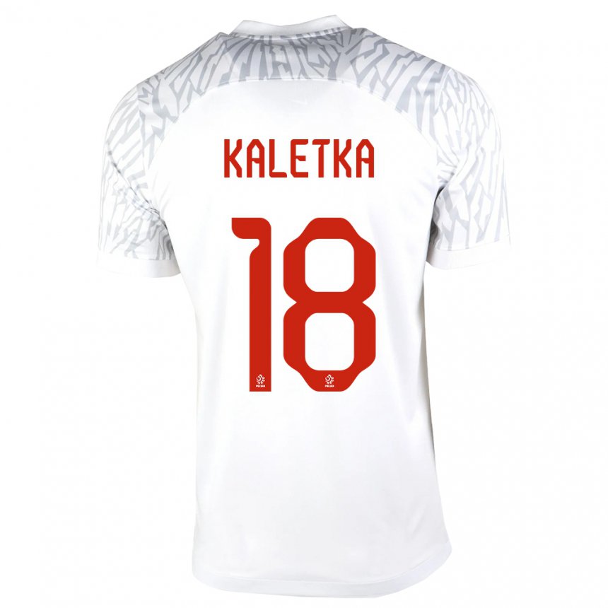 Niño Camiseta Polonia Nikol Kaletka #18 Blanco 1ª Equipación 22-24 La Camisa