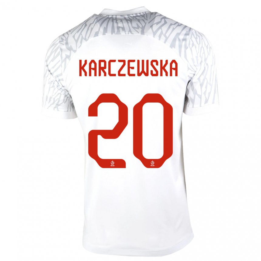 Niño Camiseta Polonia Nikola Karczewska #20 Blanco 1ª Equipación 22-24 La Camisa