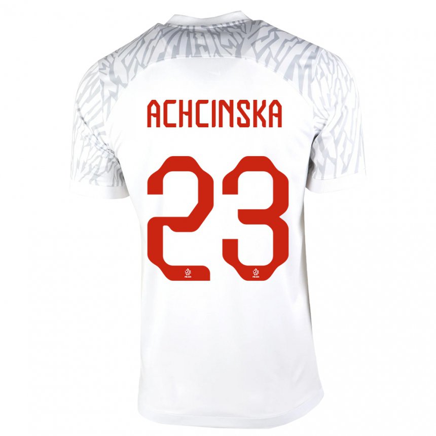 Niño Camiseta Polonia Adriana Achcinska #23 Blanco 1ª Equipación 22-24 La Camisa