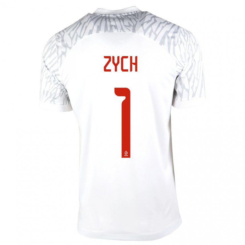 Niño Camiseta Polonia Oliwier Zych #1 Blanco 1ª Equipación 22-24 La Camisa