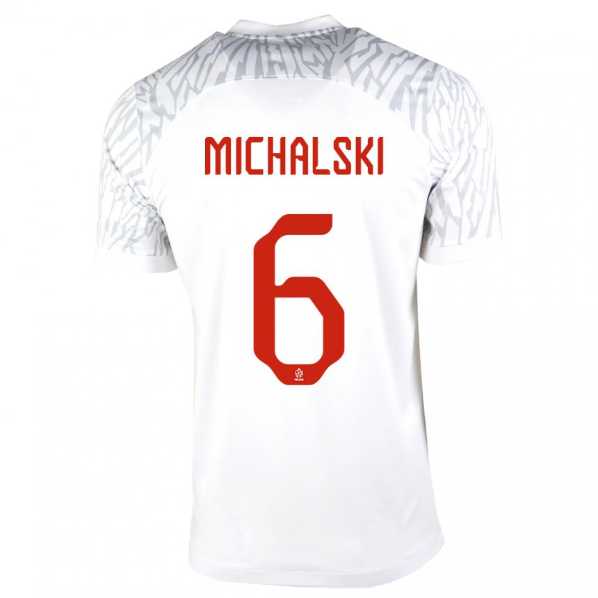Niño Camiseta Polonia Szymon Michalski #6 Blanco 1ª Equipación 22-24 La Camisa