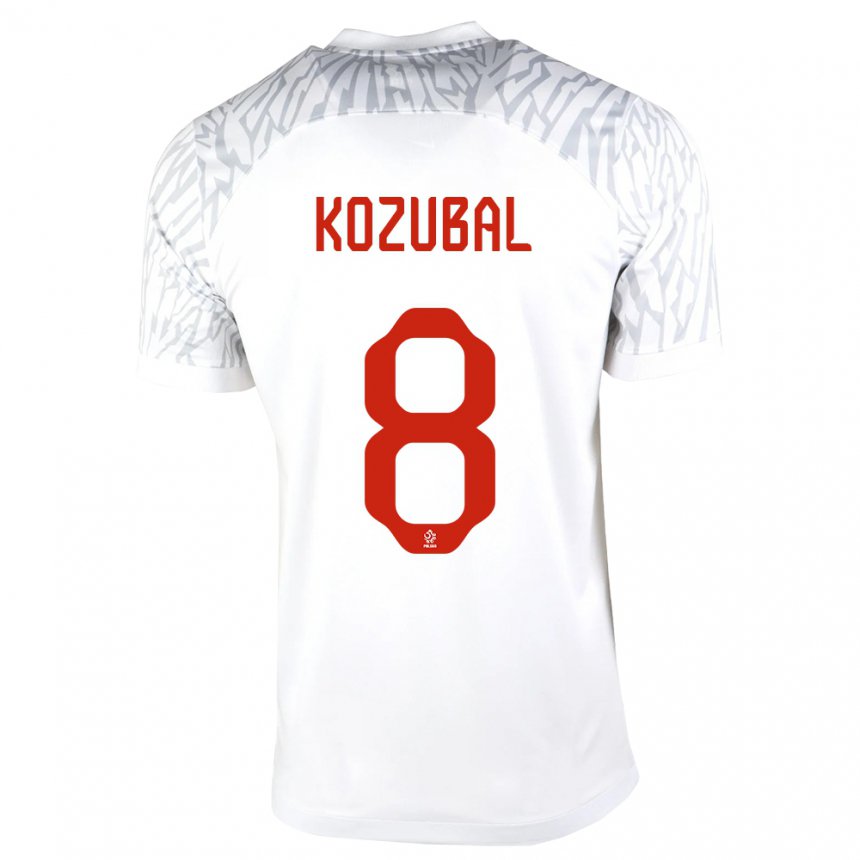 Niño Camiseta Polonia Antoni Kozubal #8 Blanco 1ª Equipación 22-24 La Camisa