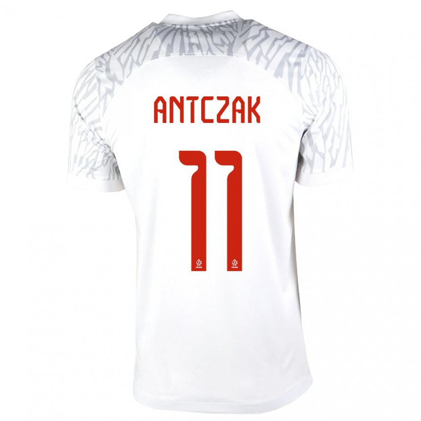 Niño Camiseta Polonia Jakub Antczak #11 Blanco 1ª Equipación 22-24 La Camisa