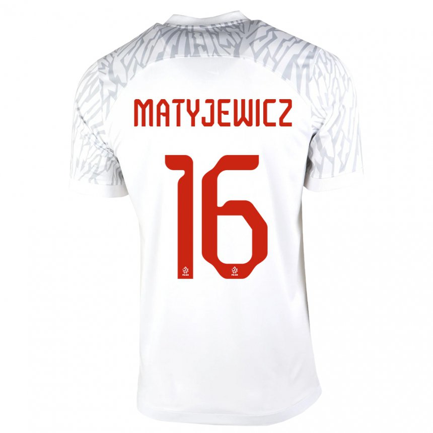 Niño Camiseta Polonia Wiktor Matyjewicz #16 Blanco 1ª Equipación 22-24 La Camisa