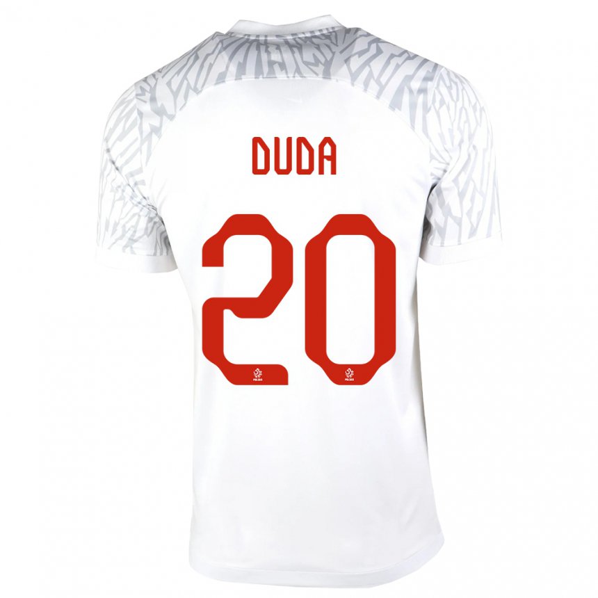 Niño Camiseta Polonia Kacper Duda #20 Blanco 1ª Equipación 22-24 La Camisa