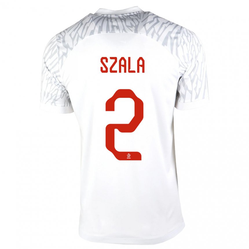 Niño Camiseta Polonia Dominik Szala #2 Blanco 1ª Equipación 22-24 La Camisa