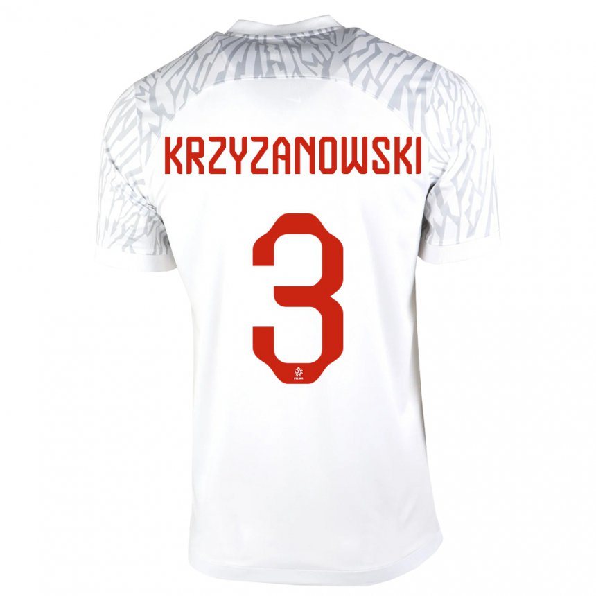 Niño Camiseta Polonia Jakub Krzyzanowski #3 Blanco 1ª Equipación 22-24 La Camisa