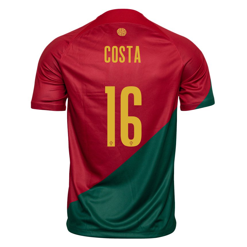 Niño Camiseta Portugal David Costa #16 Rojo Verde 1ª Equipación 22-24 La Camisa