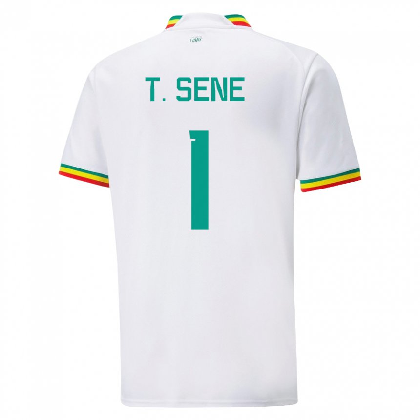 Niño Camiseta Senegal Thiaba Gueye Sene #1 Blanco 1ª Equipación 22-24 La Camisa