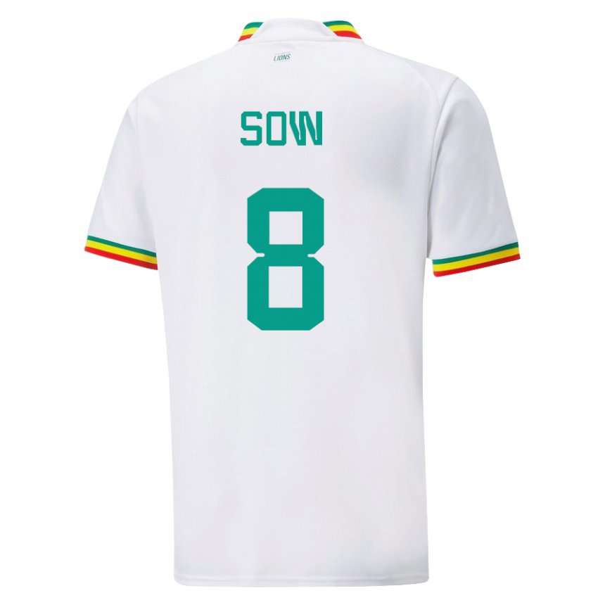 Niño Camiseta Senegal Mbayang Sow #8 Blanco 1ª Equipación 22-24 La Camisa