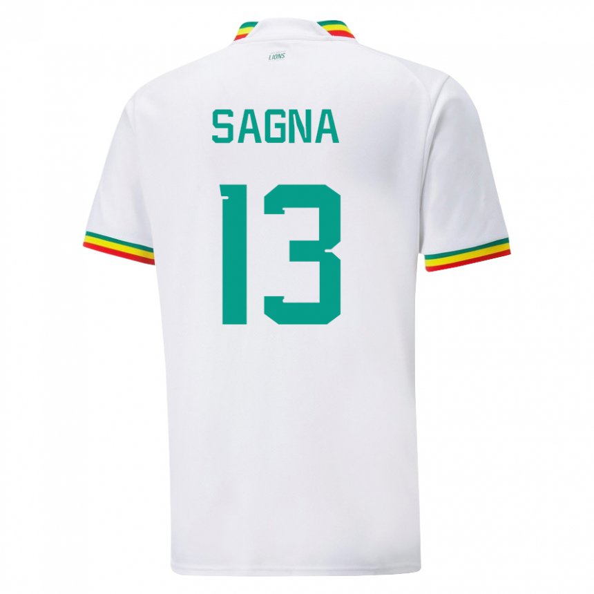 Niño Camiseta Senegal Jeannette Sagna #13 Blanco 1ª Equipación 22-24 La Camisa