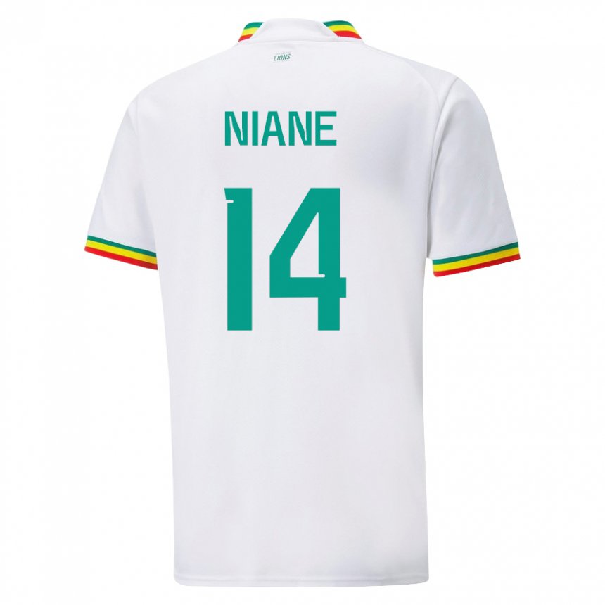 Niño Camiseta Senegal Ibrahima Niane #14 Blanco 1ª Equipación 22-24 La Camisa