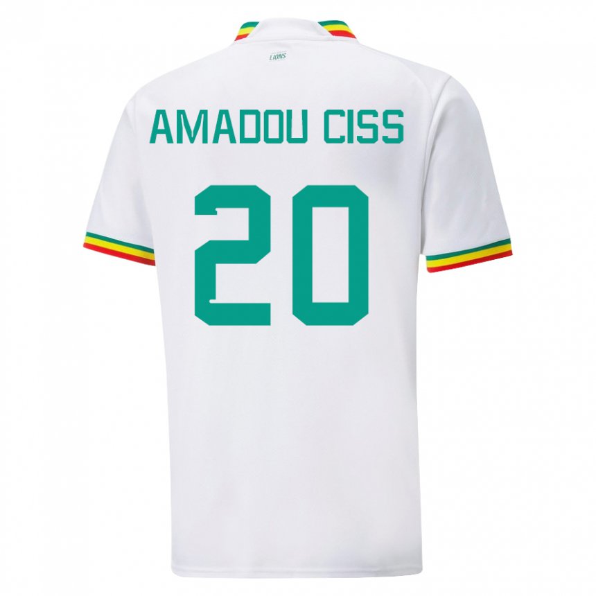 Niño Camiseta Senegal Amadou Ciss #20 Blanco 1ª Equipación 22-24 La Camisa