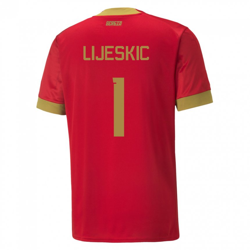 Niño Camiseta Serbia Luka Lijeskic #1 Rojo 1ª Equipación 22-24 La Camisa