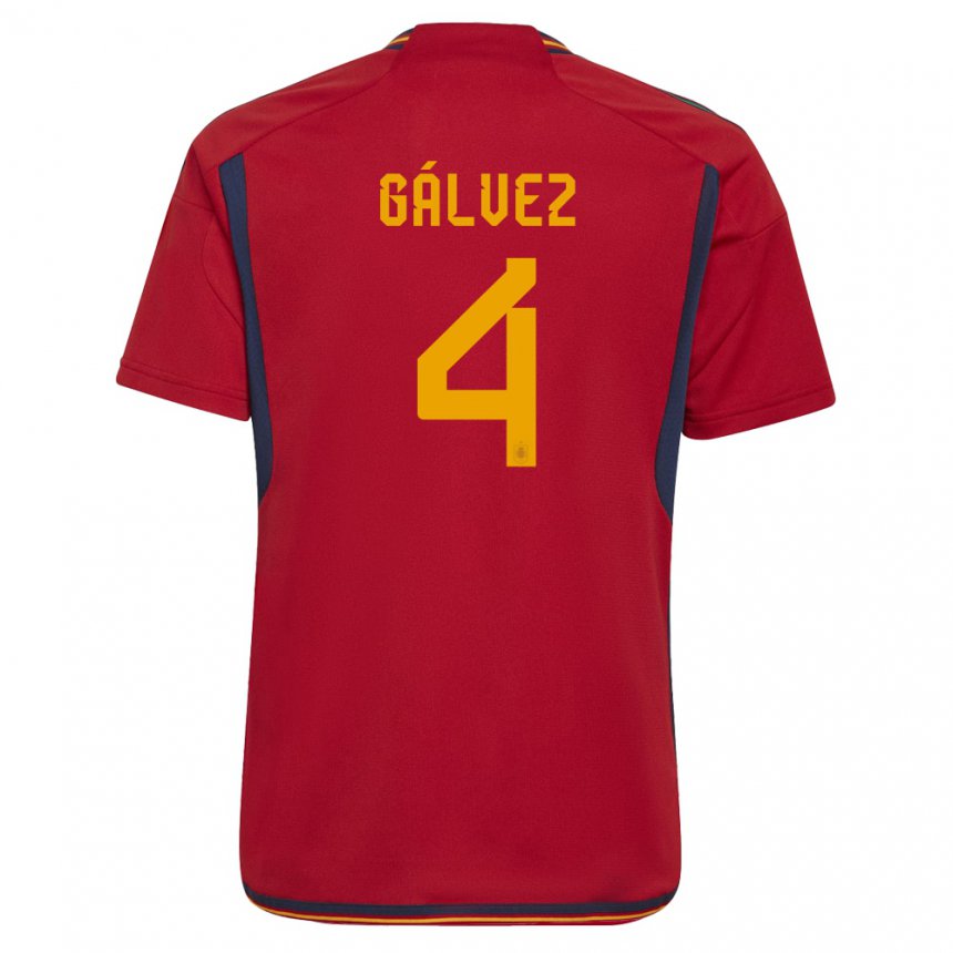 Niño Camiseta España Rocio Galvez #4 Rojo 1ª Equipación 22-24 La Camisa