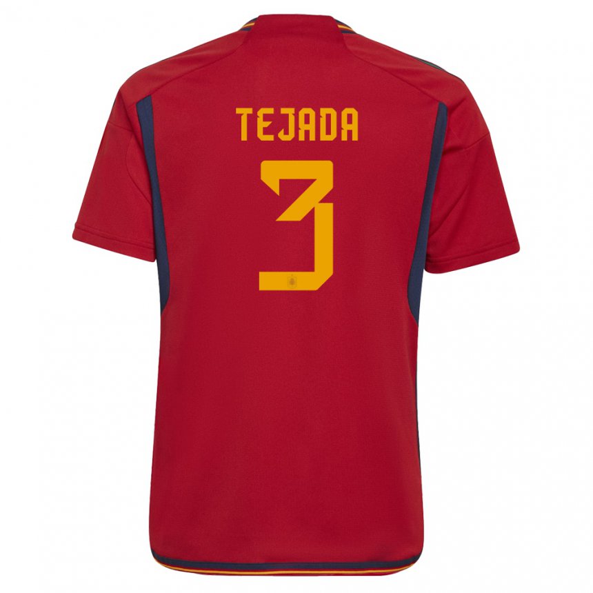 Niño Camiseta España Ana Tejada #3 Rojo 1ª Equipación 22-24 La Camisa