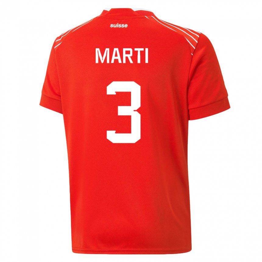 Niño Camiseta Suiza Lara Marti #3 Rojo 1ª Equipación 22-24 La Camisa