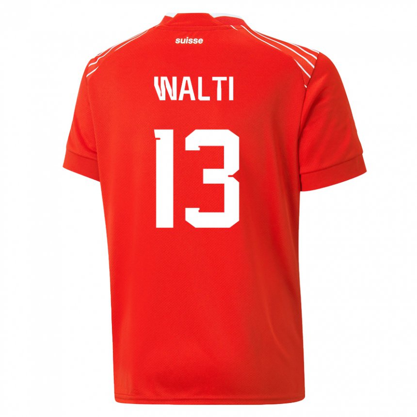 Niño Camiseta Suiza Lia Walti #13 Rojo 1ª Equipación 22-24 La Camisa