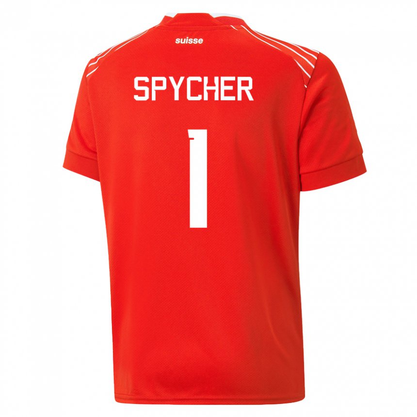 Niño Camiseta Suiza Tim Spycher #1 Rojo 1ª Equipación 22-24 La Camisa