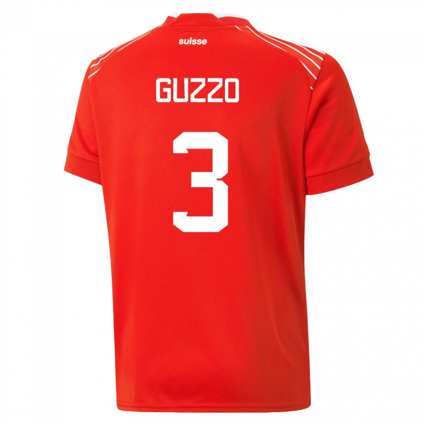 Niño Camiseta Suiza Ramon Guzzo #3 Rojo 1ª Equipación 22-24 La Camisa