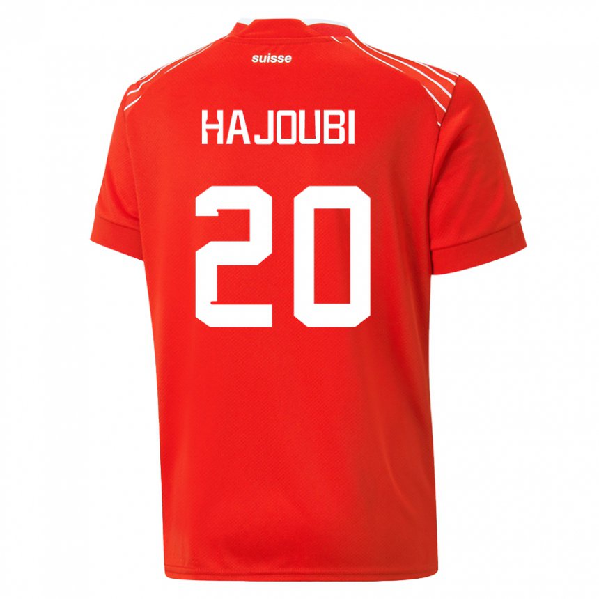 Niño Camiseta Suiza Amin Hajoubi #20 Rojo 1ª Equipación 22-24 La Camisa