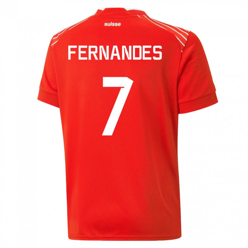 Niño Camiseta Suiza Ruben Fernandes #7 Rojo 1ª Equipación 22-24 La Camisa